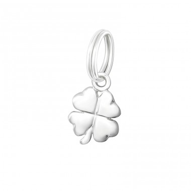 Lucky Clover - 925 Sterling Silver Charms with split ring A4S37226