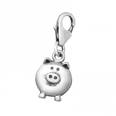 Pig - 925 Sterling Silver Charms with lobster A4S12723