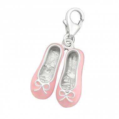 Rosa Ballerinas - Schmuck 925 Silber Verschluss Charms A4S19094