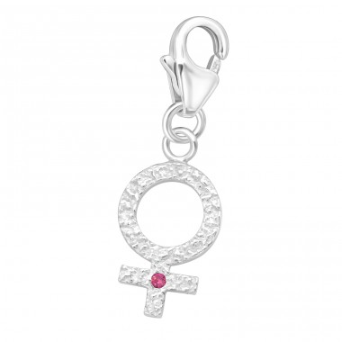 Female Gender Sign - 925 Sterling Silver Charms with lobster A4S45623