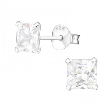 Square 5mm - 925 Sterling Silver Basic Ear Studs A4S1006