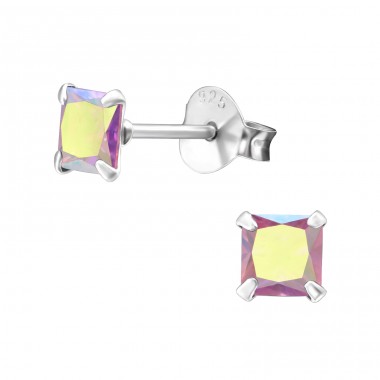 Square 4mm - 925 Sterling Silver Basic Ear Studs A4S1007