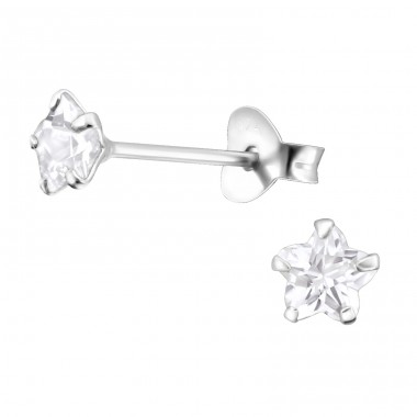 Flower 4mm - 925 Sterling Silver Basic Ear Studs A4S1015