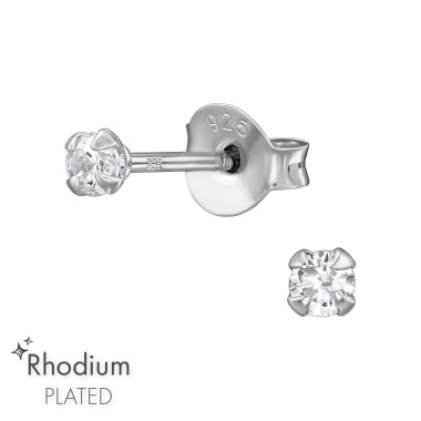 Round 2.5Mm - 925 Sterling Silver Basic Ear Studs A4S13339