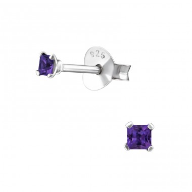 Square 2mm - 925 Sterling Silver Basic Ear Studs A4S13345