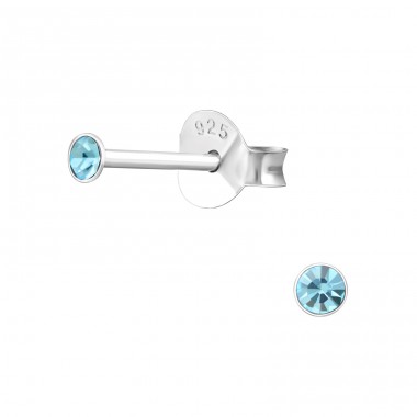 Round 2mm - 925 Sterling Silver Basic Ear Studs A4S16385