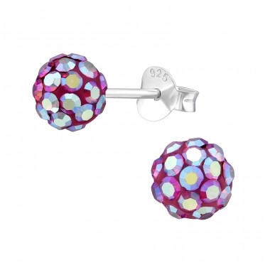 Ball - 925 Sterling Silver Basic Ear Studs A4S17462