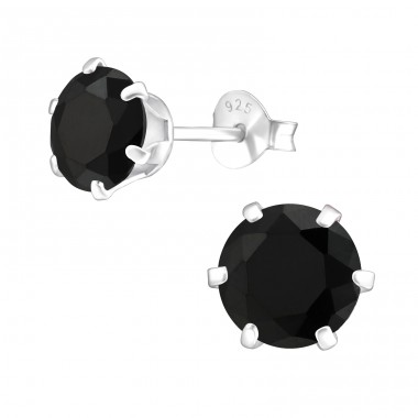 Round 7mm - 925 Sterling Silver Basic Ear Studs A4S17525