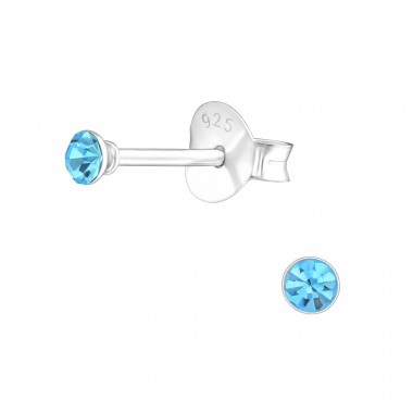 Round 2,5mm - 925 Sterling Silver Basic Ear Studs A4S17547