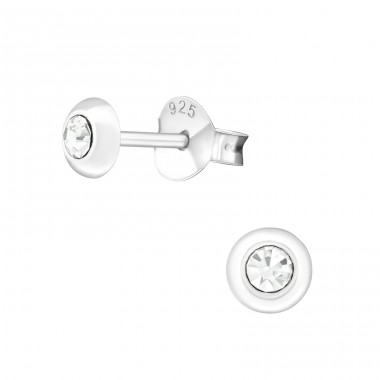 Round - 925 Sterling Silver Basic Ear Studs A4S20293