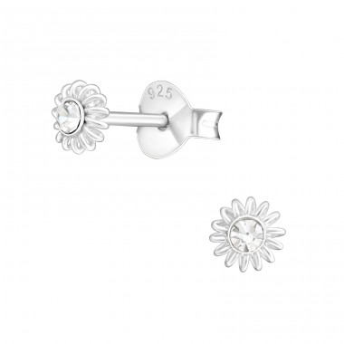 Sun - 925 Sterling Silver Basic Ear Studs A4S22283