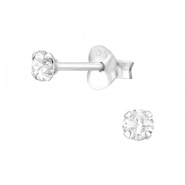 Round - 925 Sterling Silver Basic Ear Studs A4S27195