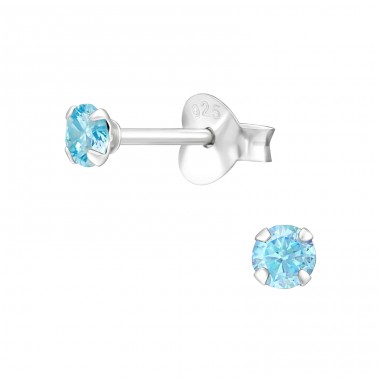 Round 3mm - 925 Sterling Silver Basic Ear Studs A4S31129