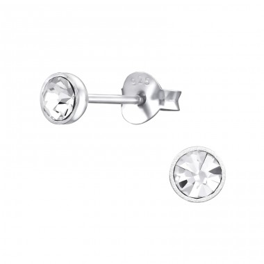 Round 4mm - 925 Sterling Silver Basic Ear Studs A4S31912