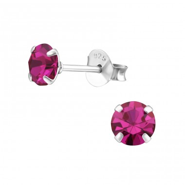 Round 5mm - 925 Sterling Silver Basic Ear Studs A4S34980