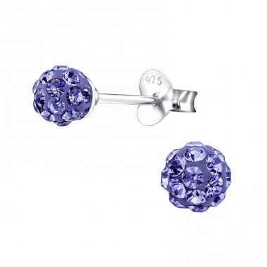 Ball - 925 Sterling Silver Basic Ear Studs A4S4128