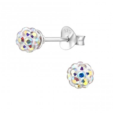 Ball - 925 Sterling Silver Basic Ear Studs A4S4128