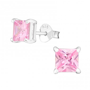 Square 5mm - 925 Sterling Silver Basic Ear Studs A4S433