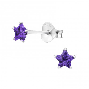 Star 4mm - 925 Sterling Silver Basic Ear Studs A4S4655