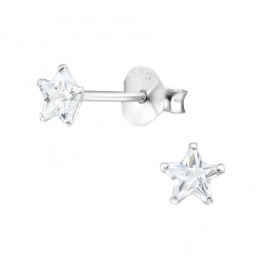 Star 4mm - 925 Sterling Silver Basic Ear Studs A4S4655