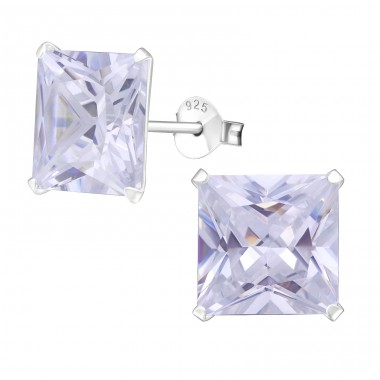 Square 10mm - 925 Sterling Silver Basic Ear Studs A4S4659