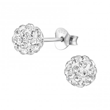 Ball - 925 Sterling Silver Basic Ear Studs A4S4995