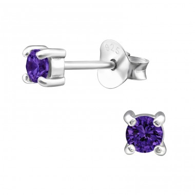 Round 3mm - 925 Sterling Silver Basic Ear Studs A4S5162