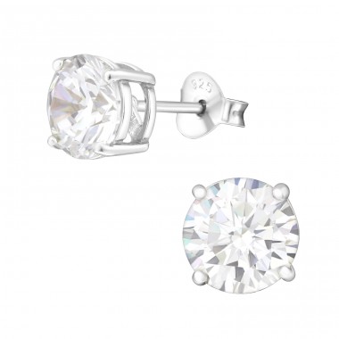 Round 7mm - 925 Sterling Silver Basic Ear Studs A4S5163