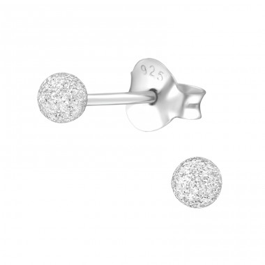 Ball 3mm - 925 Sterling Silver Basic Ear Studs A4S8797