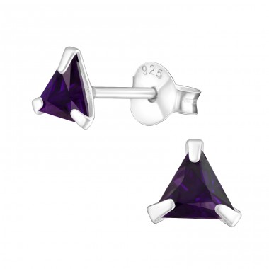 Triangle 6mm - 925 Sterling Silver Basic Ear Studs A4S9468