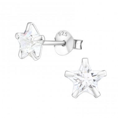 Star 6mm - 925 Sterling Silver Basic Ear Studs A4S9526