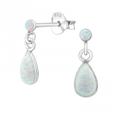 Pear Opal - 925 Sterling Silver Ear Studs with semi-precious stones A4S23618