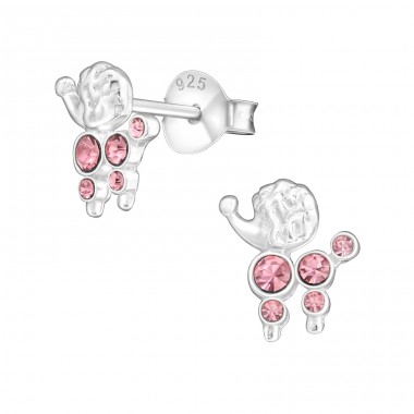 Dangle - 925 Sterling Silver Ear Studs with Crystal stones A4S17466