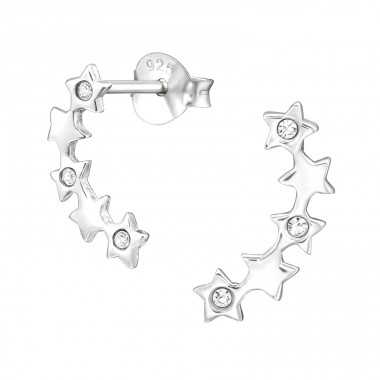 Silberne Sterne – Schmuck Silber 925 Kristall Ohrstecker A4S29099