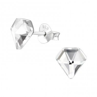 Diamond - 925 Sterling Silver Plain Ear Studs A4S41495