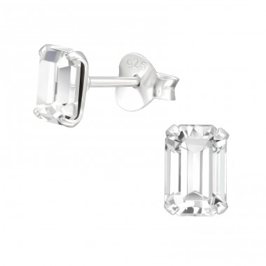 Rectangle crystal With Genuine European Crystals - 925 Sterling Silver Lacrystale For Kids A4S42866