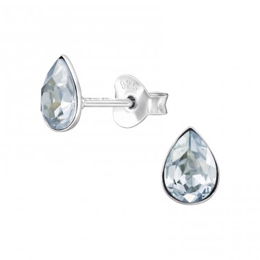 Tear with crystal - 925 Sterling Silver Ear Studs With Crystal Stones A4S47596