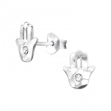 Hamsa mit Kristall - 925Er Silber Ohrstecker Mit Kristall A4S48721