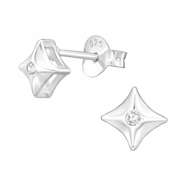 Stern mit Zirkon - Schmuck Ohrstecker aus Silber 925 mit Zirkon A4S41353