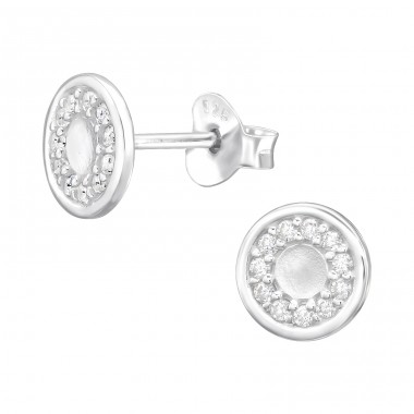 Rund mit Zirkonen - Schmuck Ohrstecker aus Silber 925 mit Zirkon A4S45571