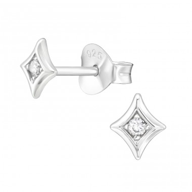 Sparkle zirconia - 925 Sterling Silver Ear Studs With Zirconia Stones A4S46268