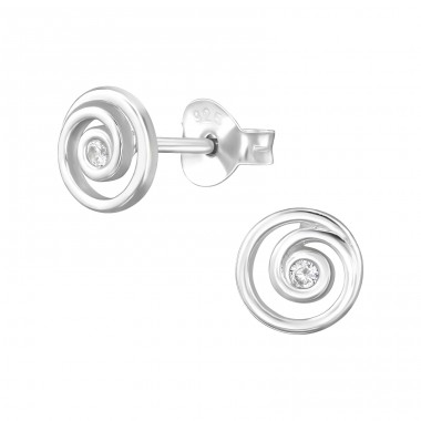 Spiral mit Zirkonia - 925Er Silber Ohrstecker Mit Zirkonia Steinen A4S49200