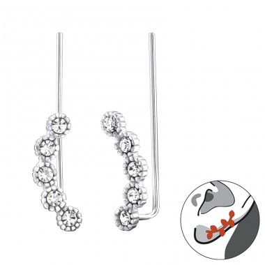 Round - 925 Sterling Silver Ear Cuffs and Ear climbers A4S24352