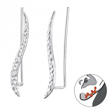 Wave - 925 Sterling Silver Ear Cuffs and Ear climbers A4S24749