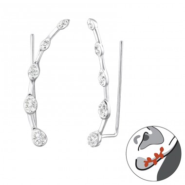 Teardrop - 925 Sterling Silver Ear Cuffs and Ear climbers A4S24751