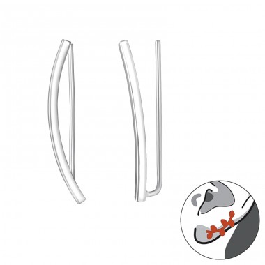 Curved - 925 Sterling Silver Ear Cuffs and Ear climbers A4S31996