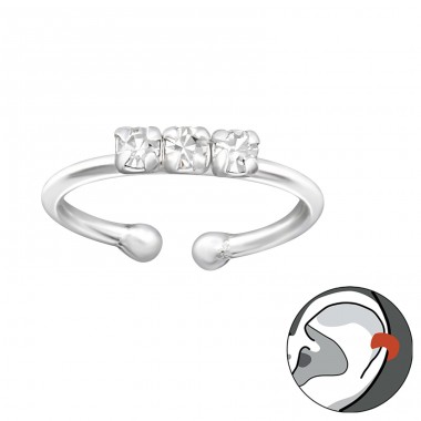 3 Steine - Schmuck Silber 925 Einzelohrringe A4S34955