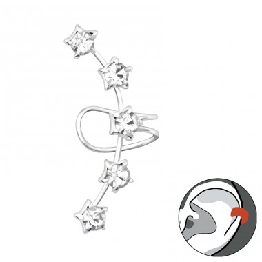 Stars - 925 Sterling Silver Ear Cuffs and Ear climbers A4S38492