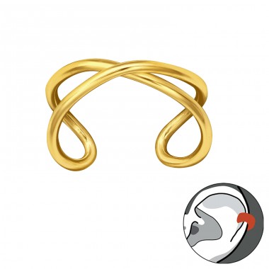 Golden Infinity - 925 Sterling Silver Ear Cuffs And Ear Pins A4S39689