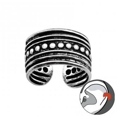 Oxidiert mit Punkten - Schmuck Silber 925 Einzelohrringe A4S41710